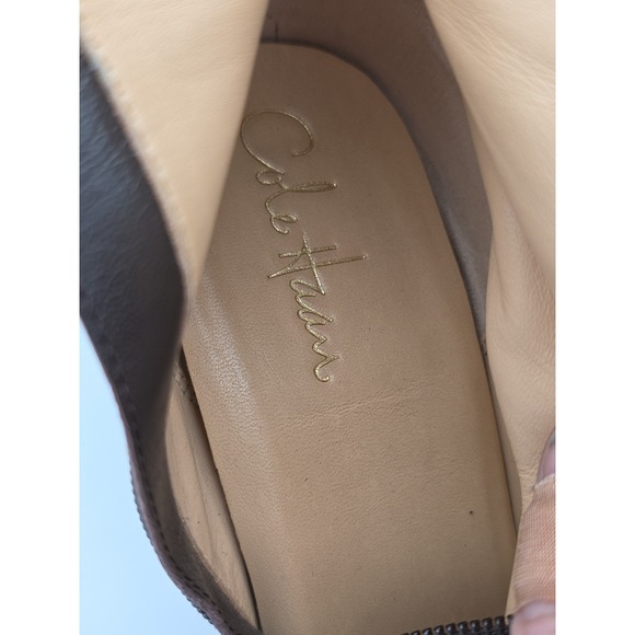 Cole Haan NikeAir Nicole Brown Suede Stiletto Knee Boots Gold Buckle Womens 11B - Picture 13 of 13